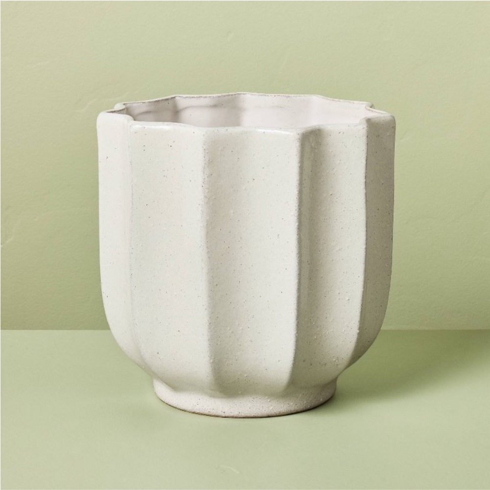 9" Ceramic Planter Pot Sour Cream - Hearth & Hand™ with Magnolia